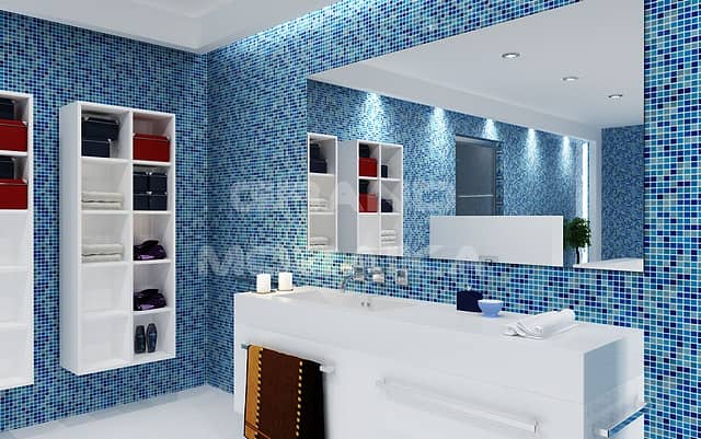 Стеклянная мозаика, серия Alma Pool (на сетке)