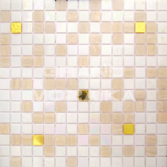 Стеклянная мозаика с формованным золотом, серия Alma mix gold