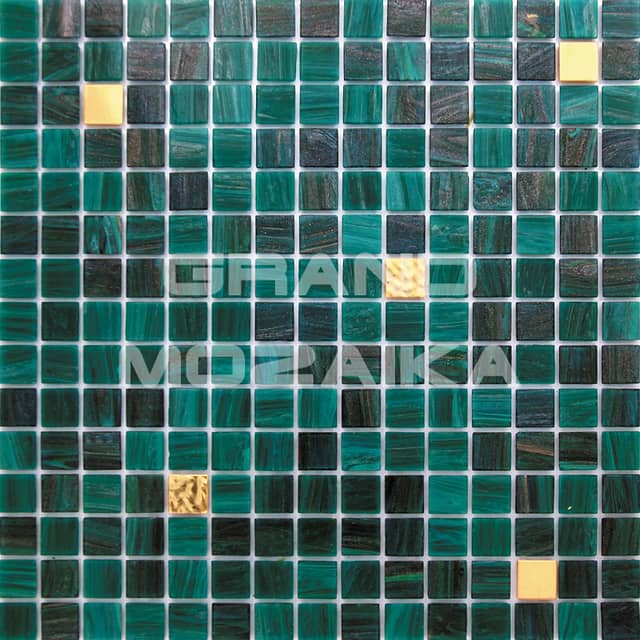 Стеклянная мозаика с формованным золотом, серия Alma mix gold