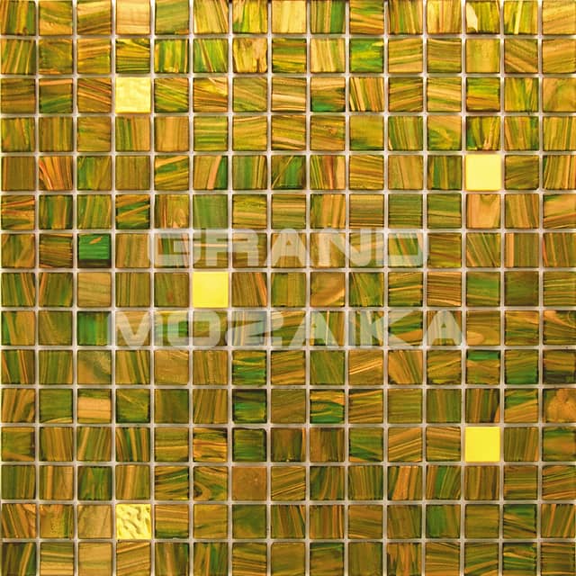 Стеклянная мозаика с формованным золотом, серия Alma mix gold