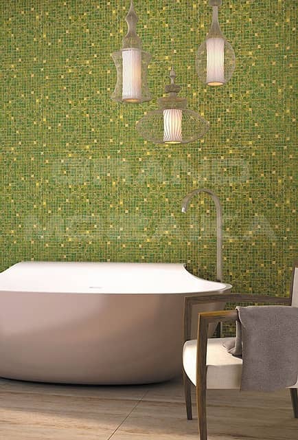 Стеклянная мозаика с формованным золотом, серия Alma mix gold