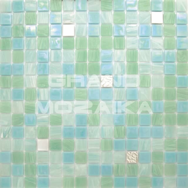 Стеклянная мозаика с формованным золотом, серия Alma mix gold