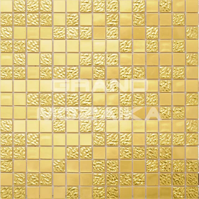 Стеклянная мозаика с формованным золотом, серия Alma mix gold