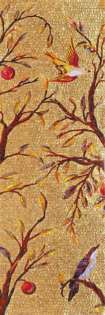 Художественное панно из золотой мозаики Fake