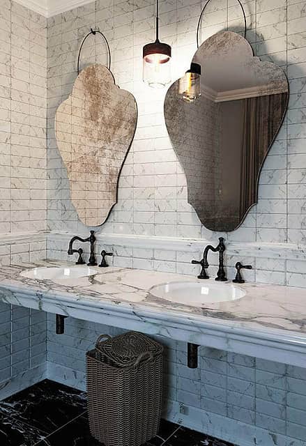 Плитка из мрамора Carrara, серия Brick