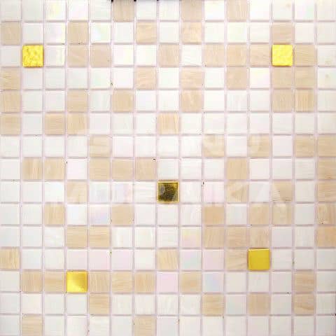 Стеклянная мозаика с обрезным золотом, серия Alma mix gold