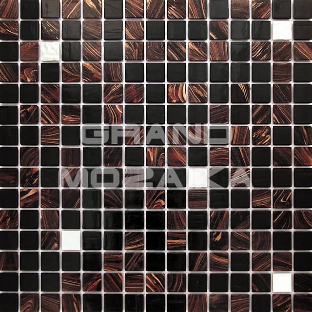 Стеклянная мозаика с обрезным золотом, серия Alma mix gold