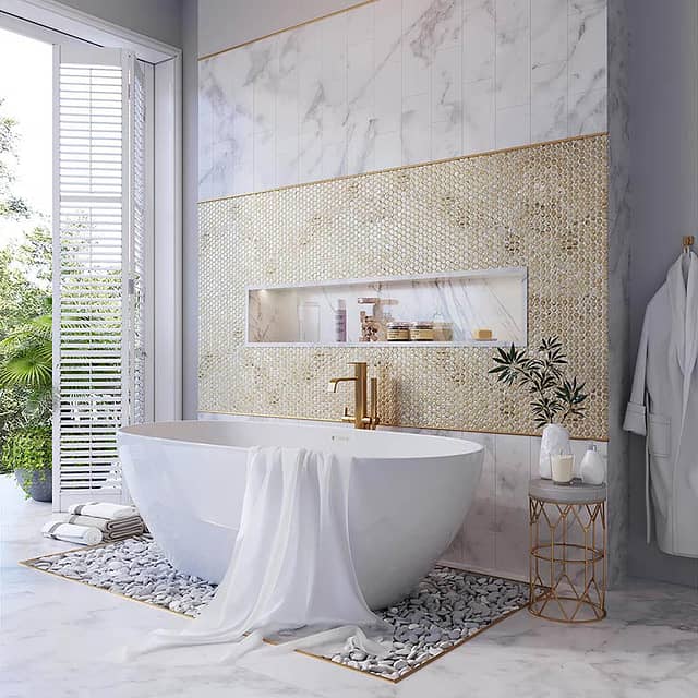 Круглая стеклянная мозаика, серия Glamour