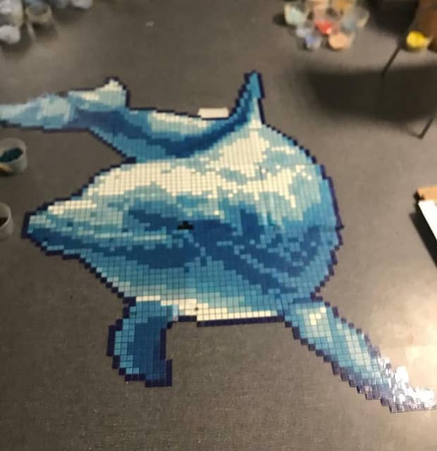 Мозаичное панно Большой дельфин