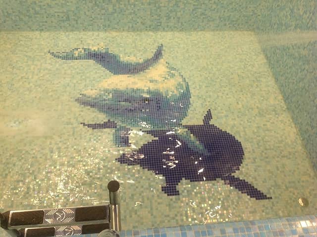 Мозаичное панно Большой дельфин с тенью