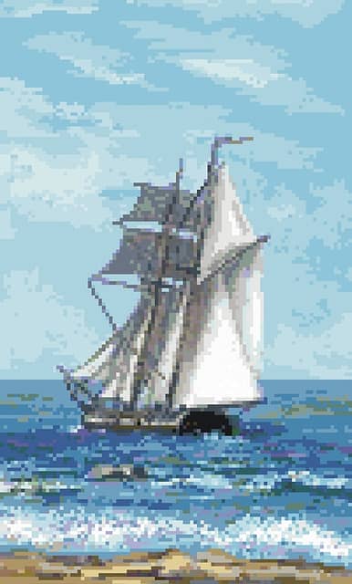 Мозаичное панно «Парусник»