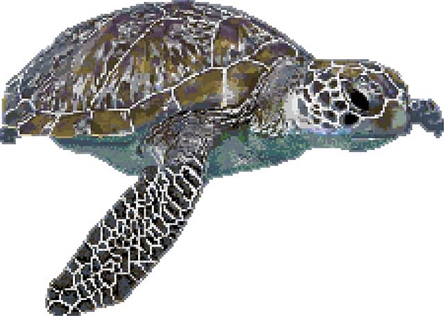 Мозаичное панно «Черепаха C» без тени