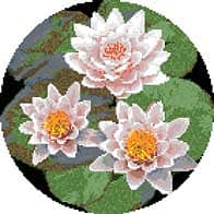 Мозаичное панно Кувшинки в круге