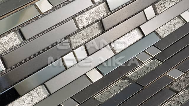 Мозаика из металла и стекла серия Metal