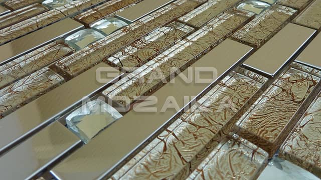 Мозаика из металла и стекла серия Metal