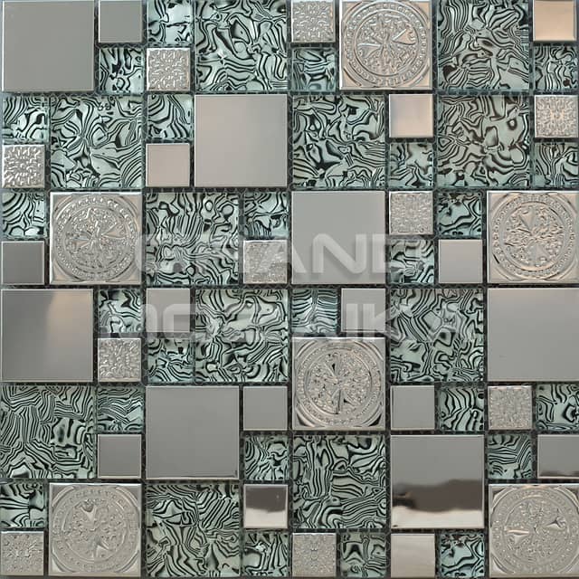 Мозаика из металла и стекла серия Metal