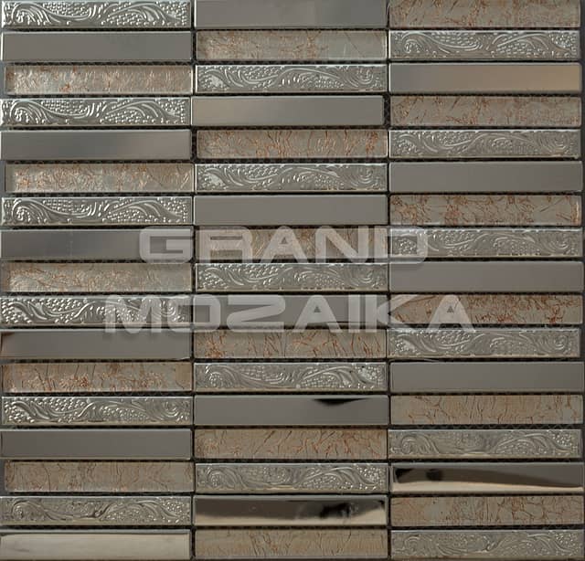 Мозаика из металла и стекла серия Metal