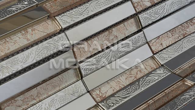 Мозаика из металла и стекла серия Metal