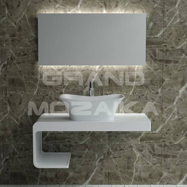 Настольная раковина из акрилового камня 580x360x200