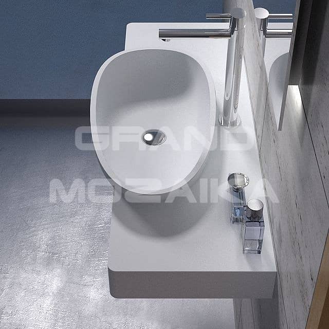 Настенная раковина из акрилового камня 1000x500x150