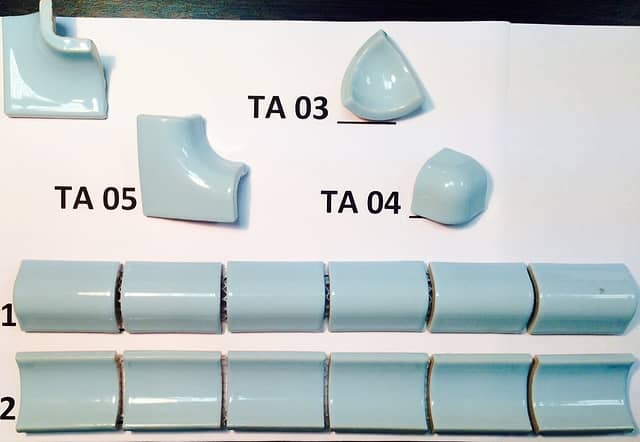 Уголки из керамики на сетке, серия Porcelain