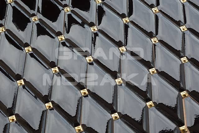  Керамические ромбы черные с золотыми вставками