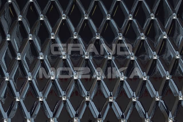  Керамические ромбы черные с серебряными вставками