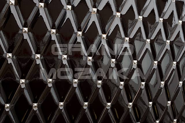  Керамические ромбы черные с серебряными вставками