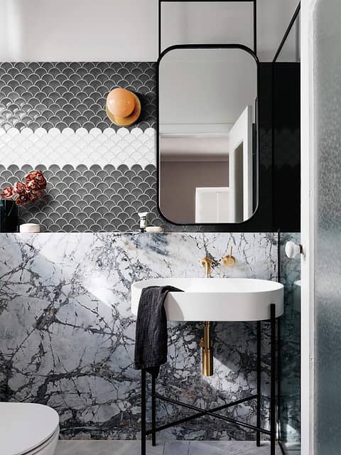 Керамическая мозаика чешуя, серия Rustic