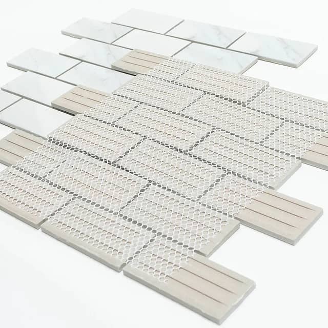 Керамическая мозаика под мрамор Карарра, серия Porcelain