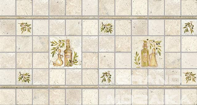 Плитка-декор из травертина, серия Provance Rustic 20х20 (Оливки)