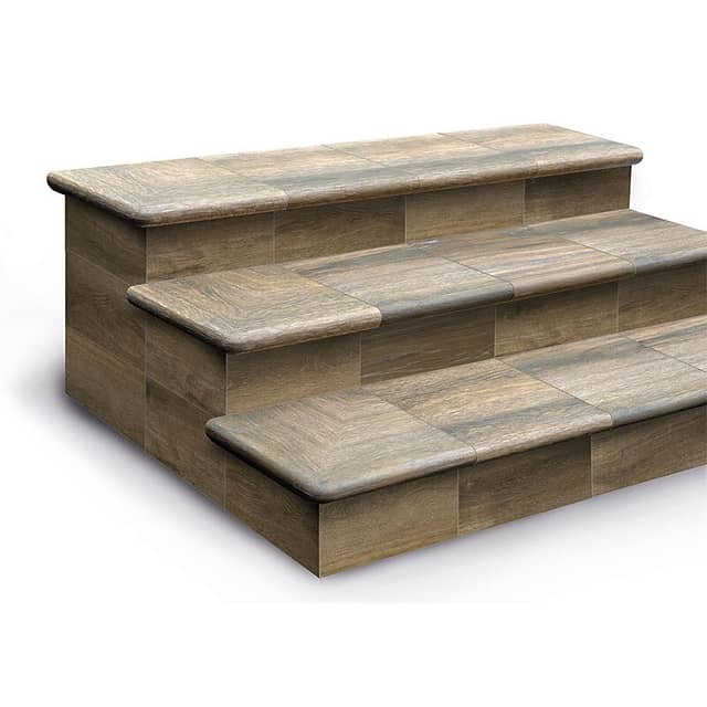 Ступень угловая из клинкера 33x33x4, серия Forest Moka