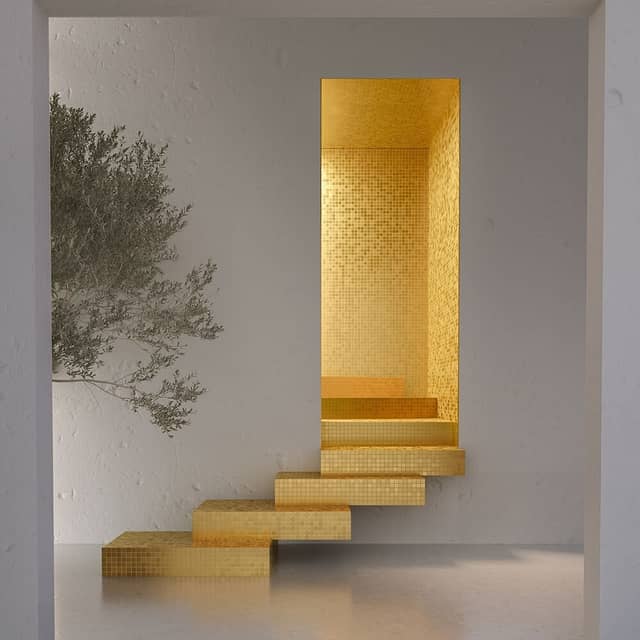 Стеклянная мозаика, серия Gold Eco