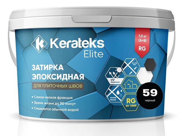 Эпоксидная затирка Kerateks Elite, 59 Черный, 1 кг