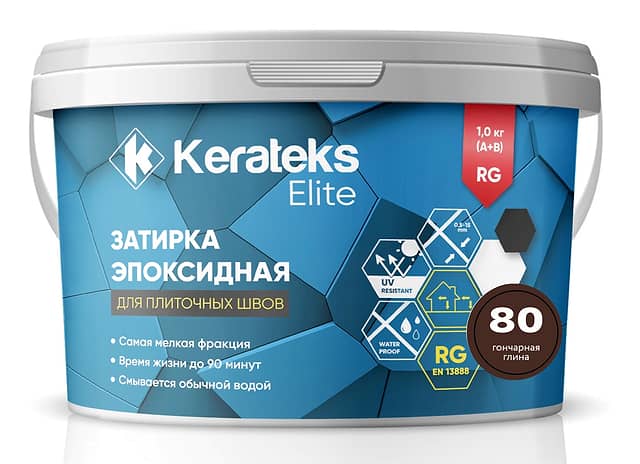 Эпоксидная затирка Kerateks Elite, 80 Гончарная глина, 1 кг