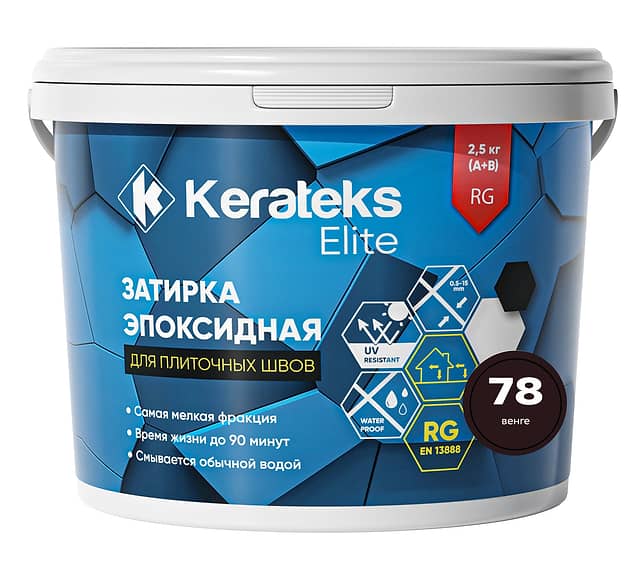 Эпоксидная затирка Kerateks Elite, 78 Венге, 2.5 кг