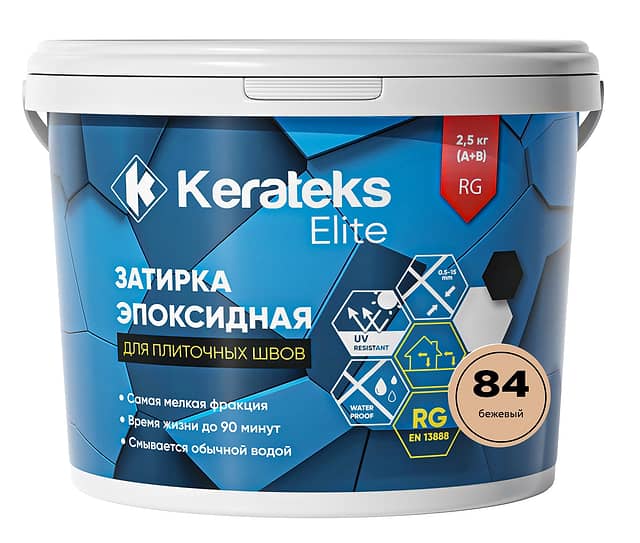 Эпоксидная затирка Kerateks Elite, 84 Бежевый, 2.5 кг