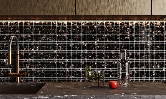 Стеклянная мозаика с авантюрином