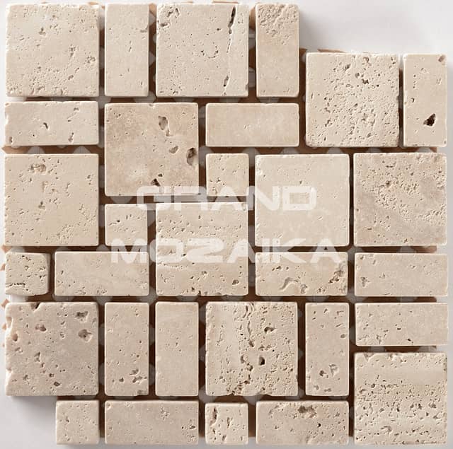 Мозаика из травертина, серия Tetris
