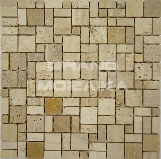 Мозаика из травертина, серия Tetris
