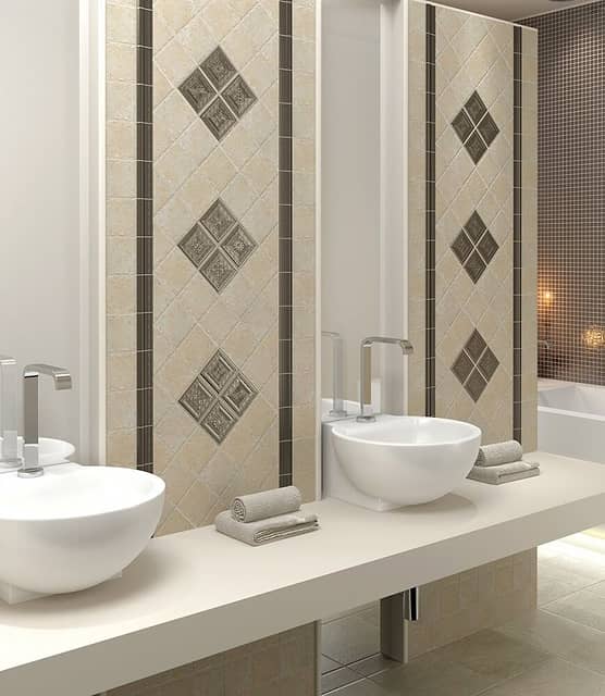 Керамическая плитка для стен, серия Каламкари (полотно 30x40 из 12 частей)