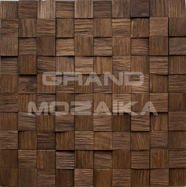 Колотая 3D мозаика из дерева (дуб), колеровка орех