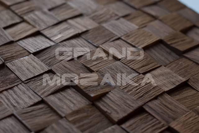 Колотая 3D мозаика из дерева (дуб), колеровка орех