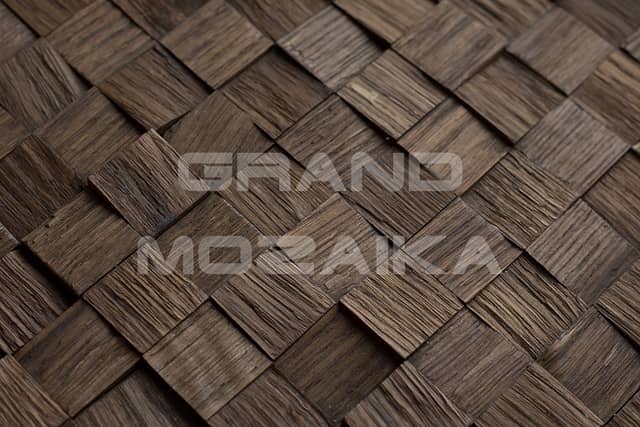 Колотая 3D мозаика из дерева (дуб), колеровка орех