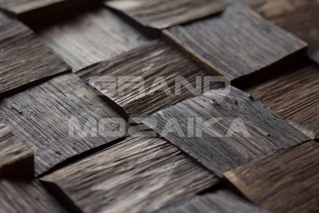 Колотая 3D мозаика из дуба, колеровка венге