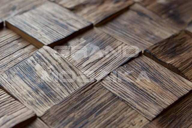 Колотая 3D мозаика из дуба, обжиг