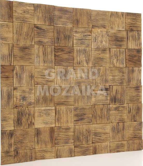 Колотая 3D мозаика из дуба, обжиг