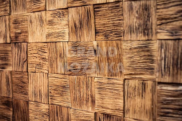 Колотая 3D мозаика из дуба, обжиг