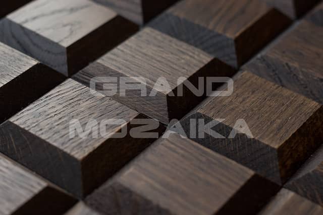 3D мозаика из дерева (дуб), колеровка венге