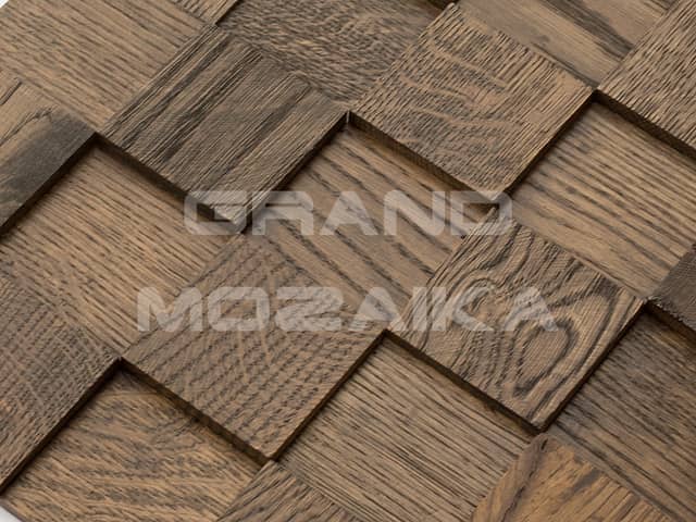 3D мозаика из дерева (дуб), колеровка венге